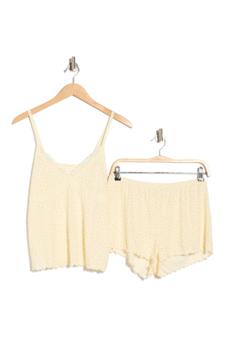 Lace Camisole & Short Pajamas, Alternate, color, YELLOW ROSES