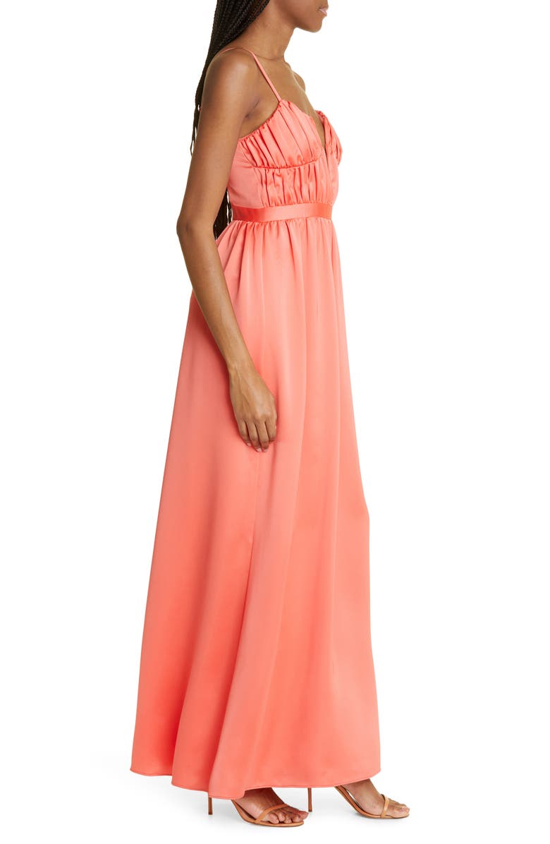 Ramy Brook Becky Plunge Neck Satin Gown, Alternate, color, 