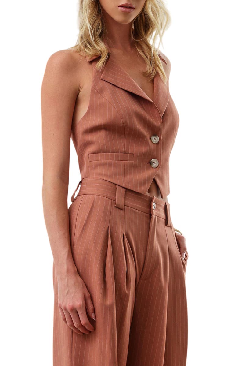 Walter Baker Becca Top, Alternate, color, Clay Pinstripe