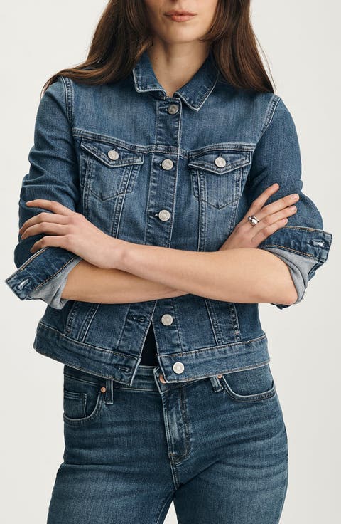 Samantha Crop Denim Trucker Jacket