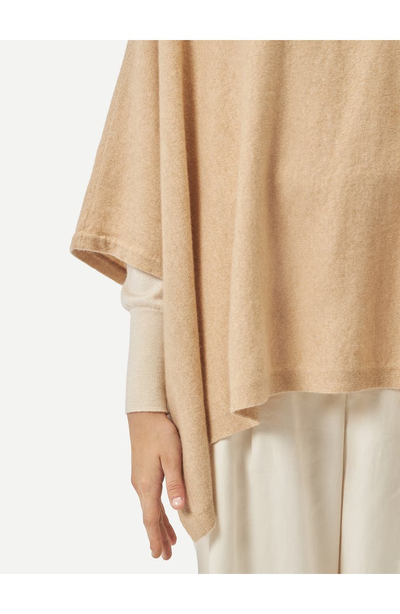 GOBI Mongolian Cashmere Organic Color Cashmere Boat-Neck Poncho, Alternate, color,