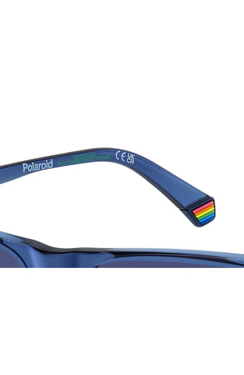 Polaroid 55mm Gradient Polarized Rectangular Sunglasses In Blue/blue Polar