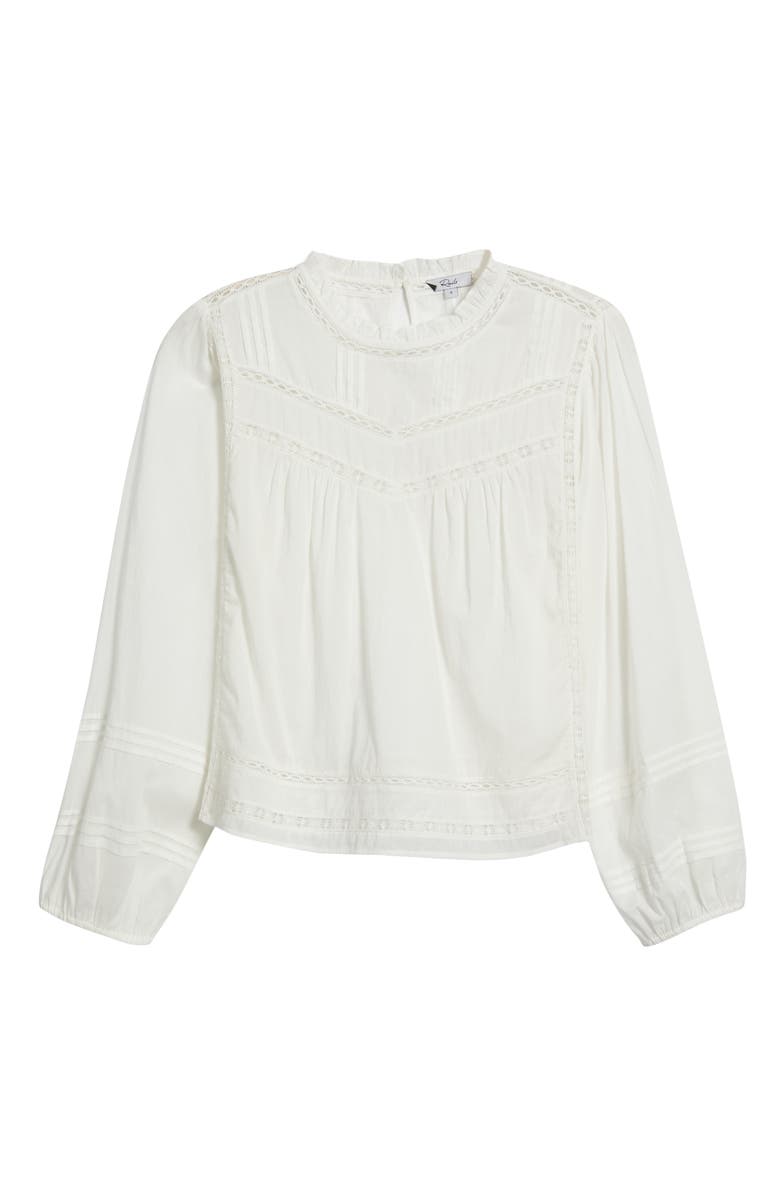 Rails Reyna Lace Inset Cotton Peasant Top, Alternate, color, White