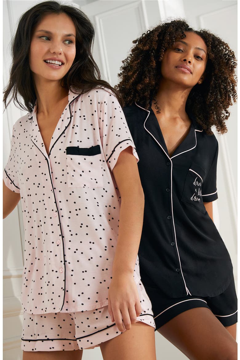 short pajamas, Alternate, color, BLACK