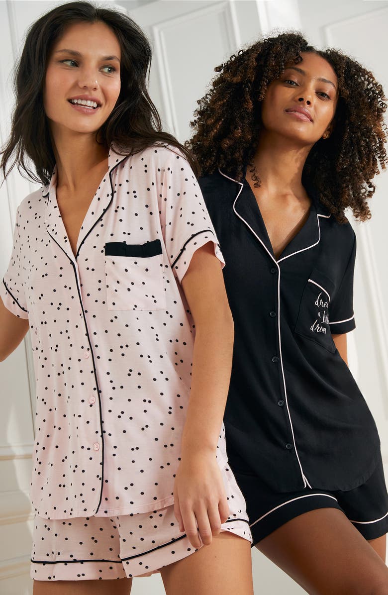 Kate Spade New York short pajamas, Alternate, color, Black