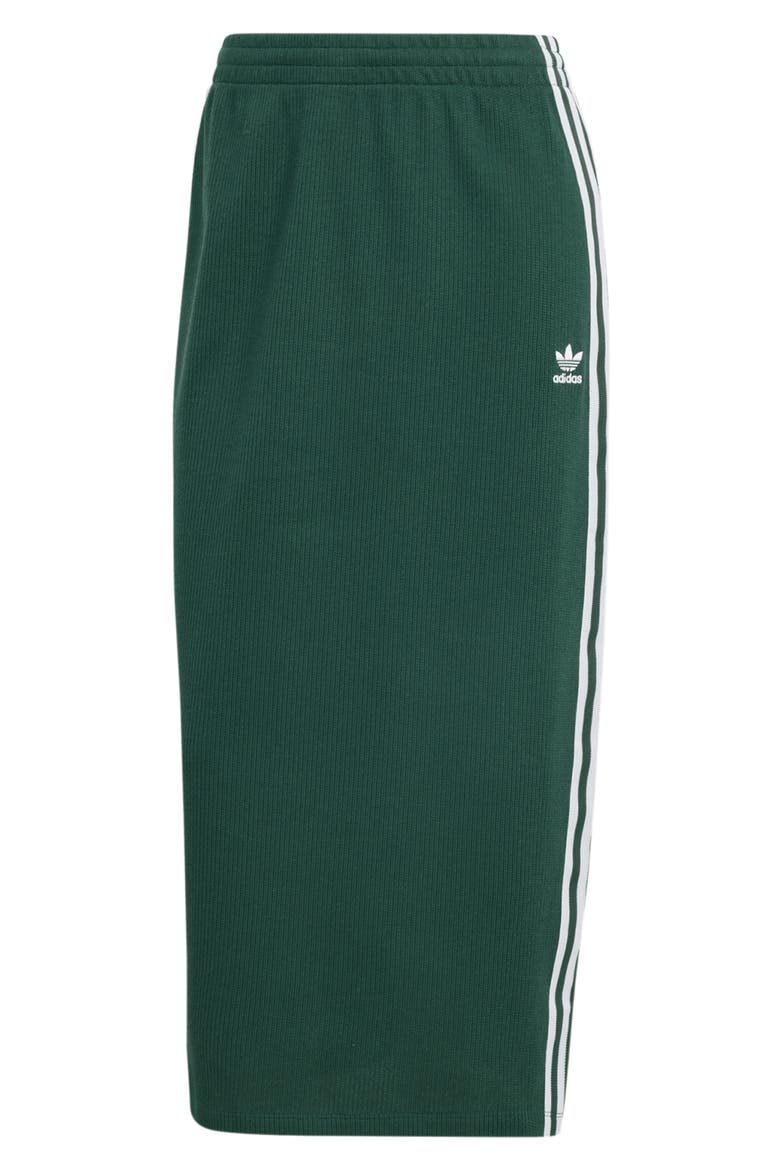 Adicolor 3-Stripes Knit Midi Skirt, Alternate, color, MINERAL GREEN