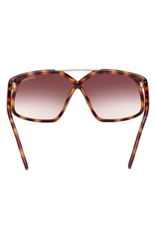 Tom Ford Meryl 64mm Gradient Polarized Oversize Square Sunglasses In Brown