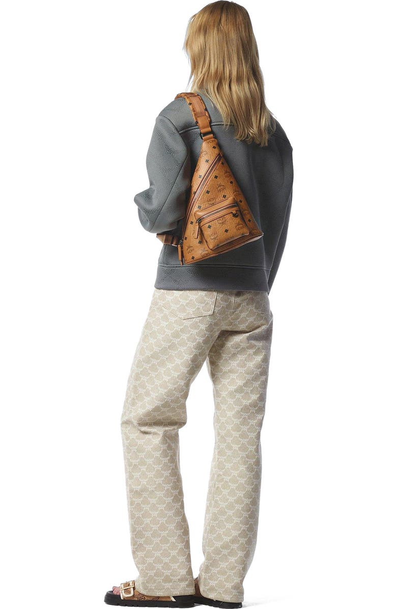 MCM Aren Sling in Visetos, Alternate, color, Brown