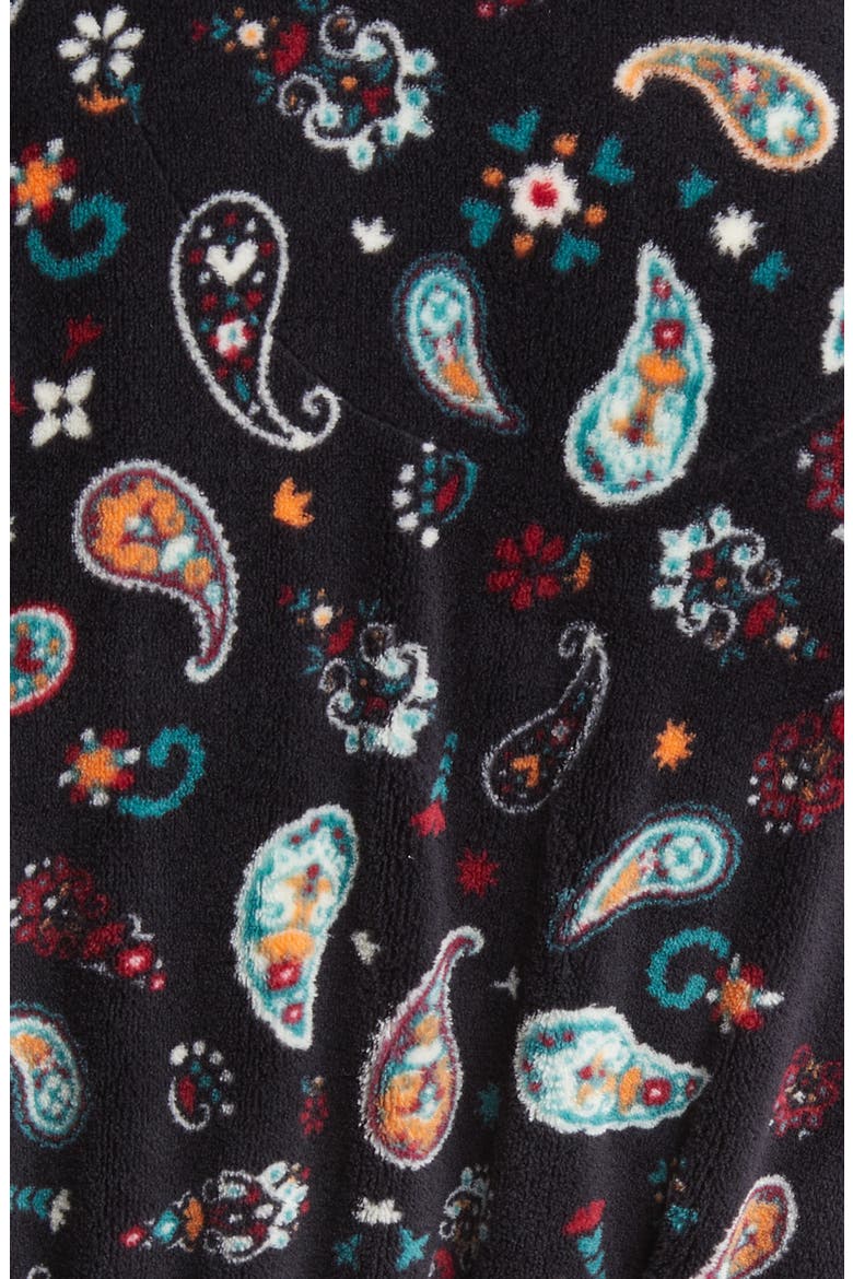 Paisley Fleece Robe, Alternate, color, BLACK PAISLEY