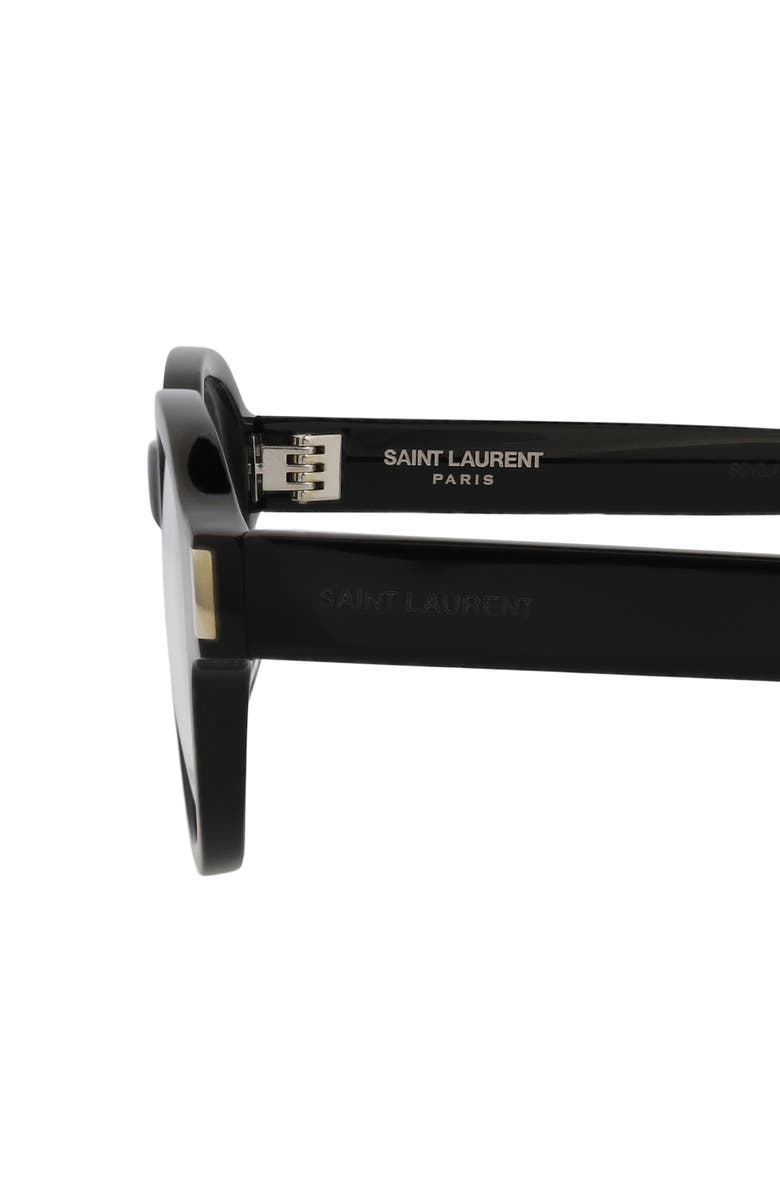 Saint Laurent 48mm Round Optical Glasses, Alternate, color, Black Black Black