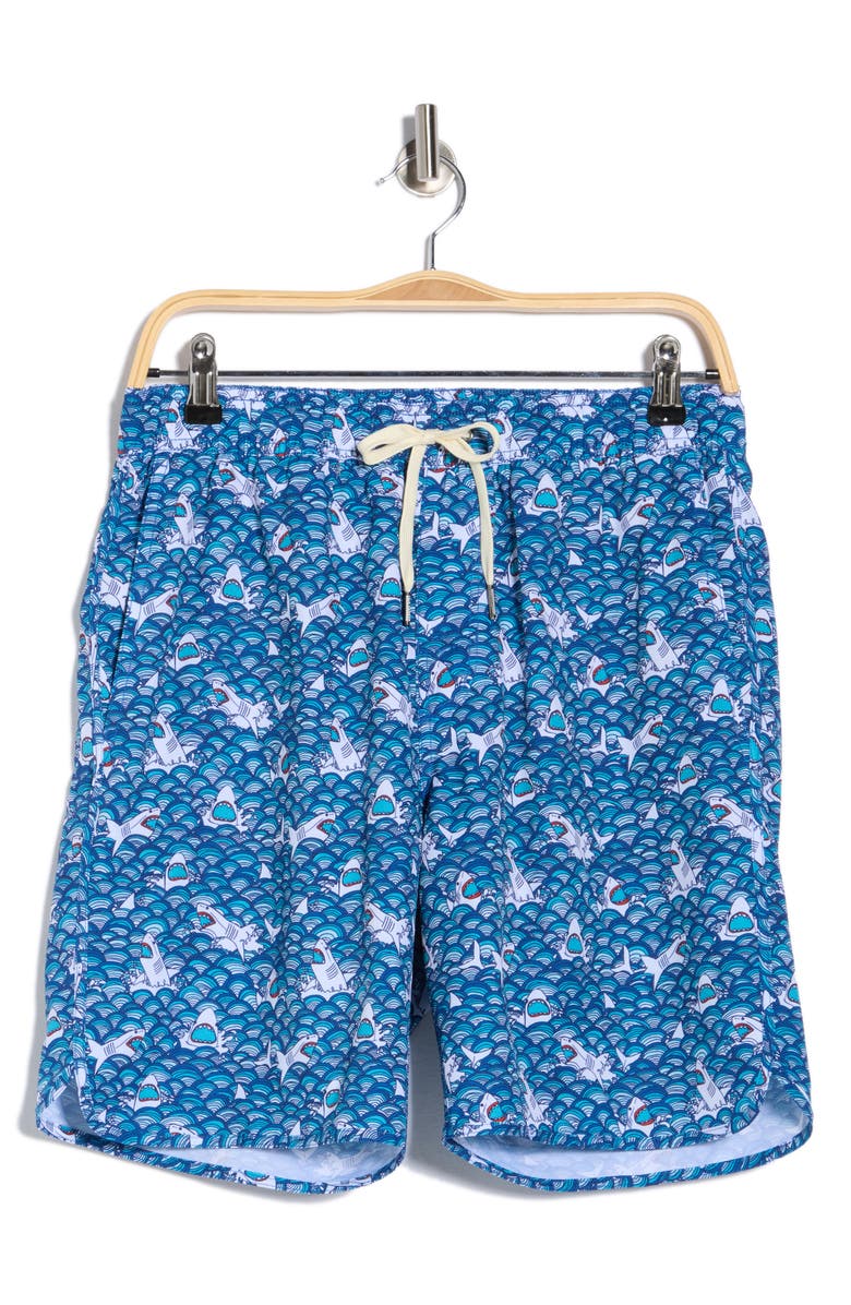 Fair Harbor Blue Sharkwave Swim Shorts, Main, color, Blue