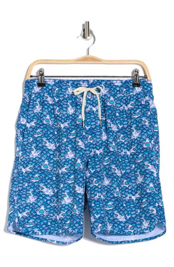 Fair Harbor Blue Sharkwave Swim Shorts In Blue