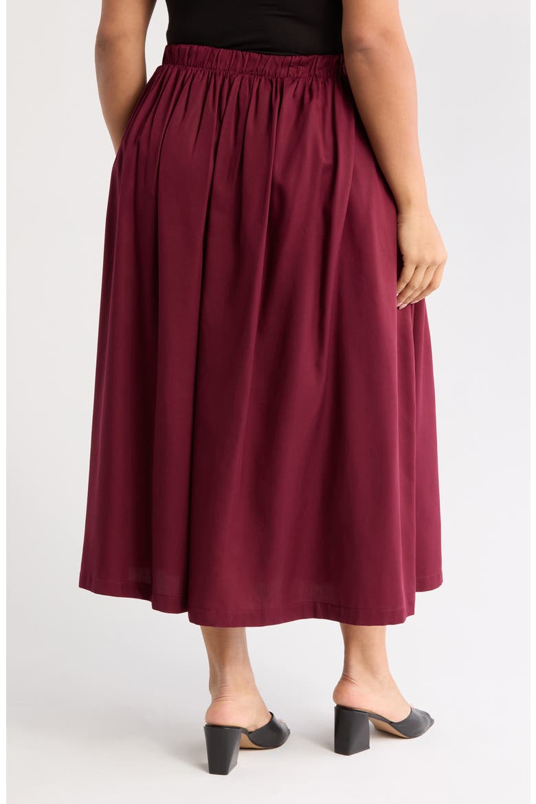 Flared Midi Skirt, Alternate, color, BURGUNDY