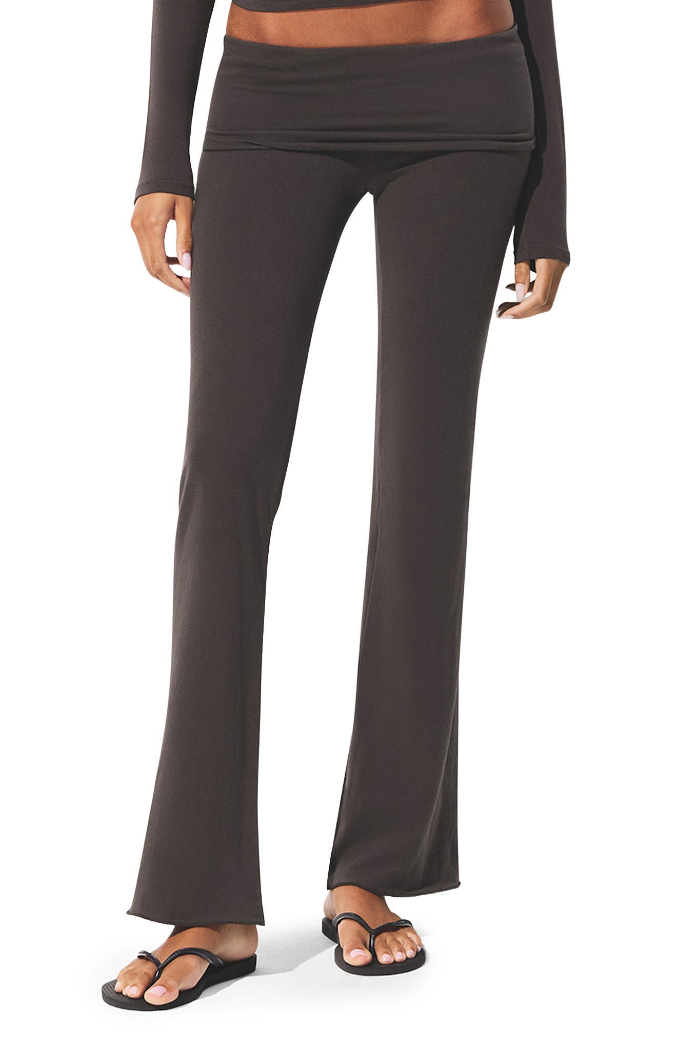 SKIMS Stretch Cotton Jersey Foldover Pants