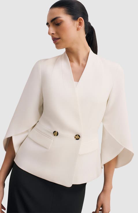 Signature Draped Cape Blazer