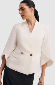 The Fold Signature Draped Cape Blazer