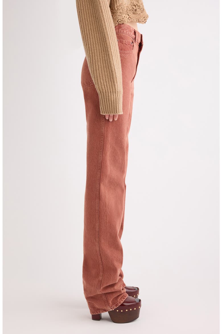 Garment Dyed Straight Leg Jeans, Alternate, color, CRIMSON BROWN