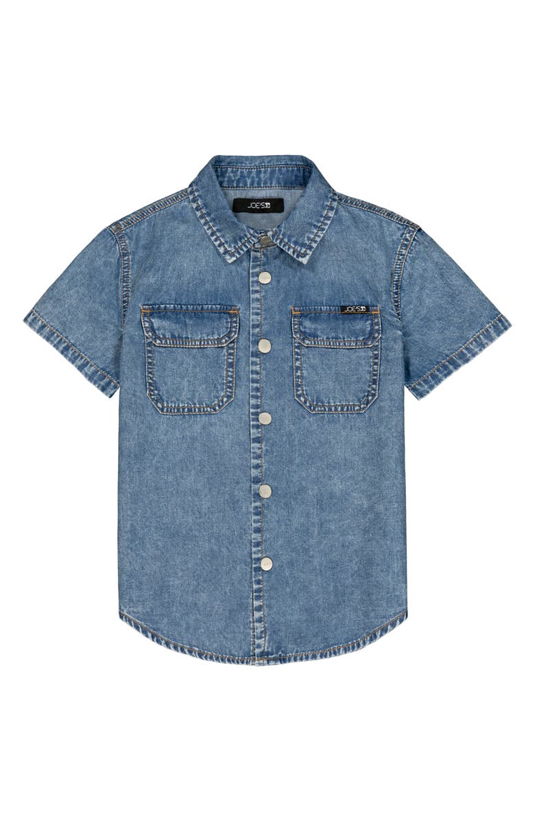 Joe's Jeans Short Sleeve Chambray Button-Up Shirt & Shorts Set, Alternate, color, Blue