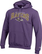 Champion Men's Champion Purple Baltimore Ravens Powerblend Arch over Logo Hoodie