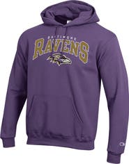 Champion Men's Champion Purple Baltimore Ravens Powerblend Arch over Logo Hoodie