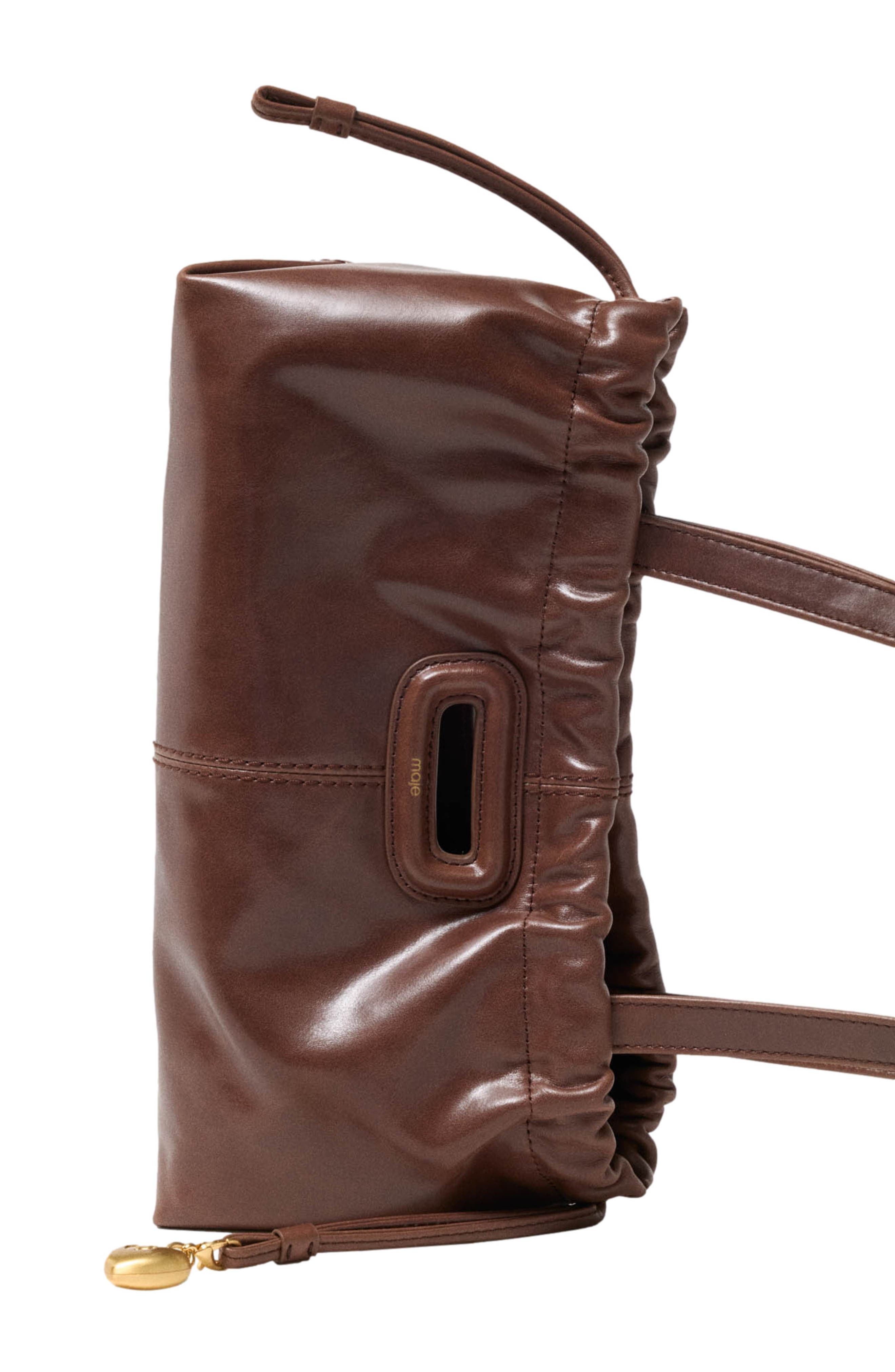 maje Vintage leather Milpli Gazette, Alternate, color, Brown