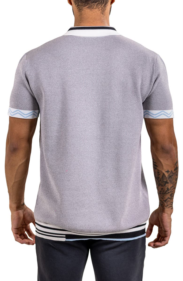 Maceoo Ascension Tipped Knit Polo, Alternate, color, Grey