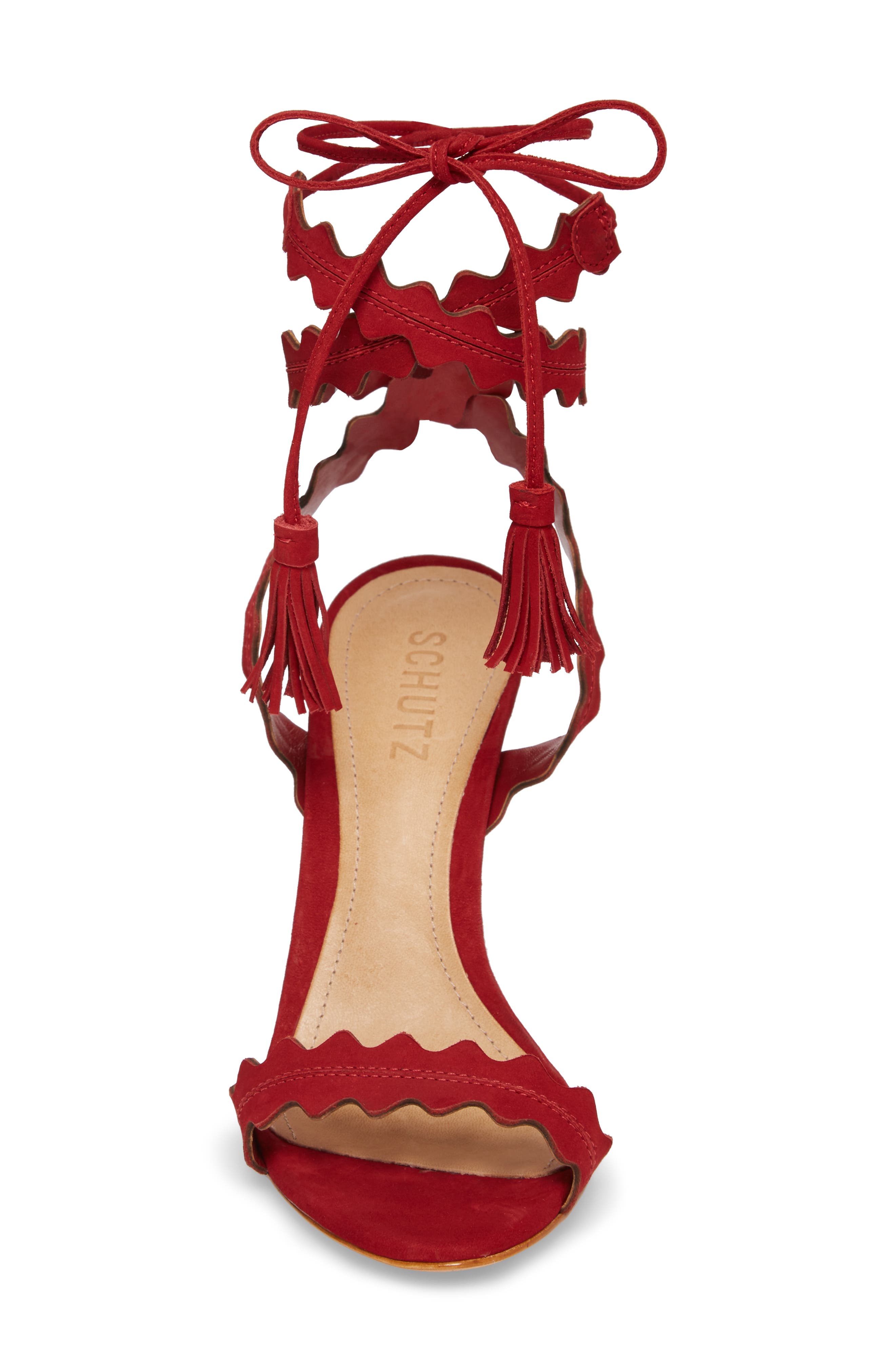Lisana Wraparound Sandal, Alternate, color, RED LEATHER