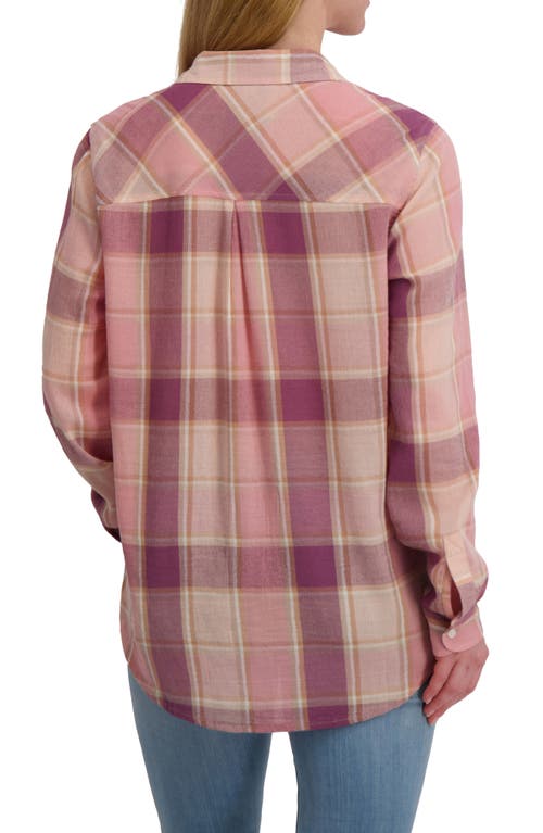 Lucky Brand Plaid Button-up Shirt In Pink