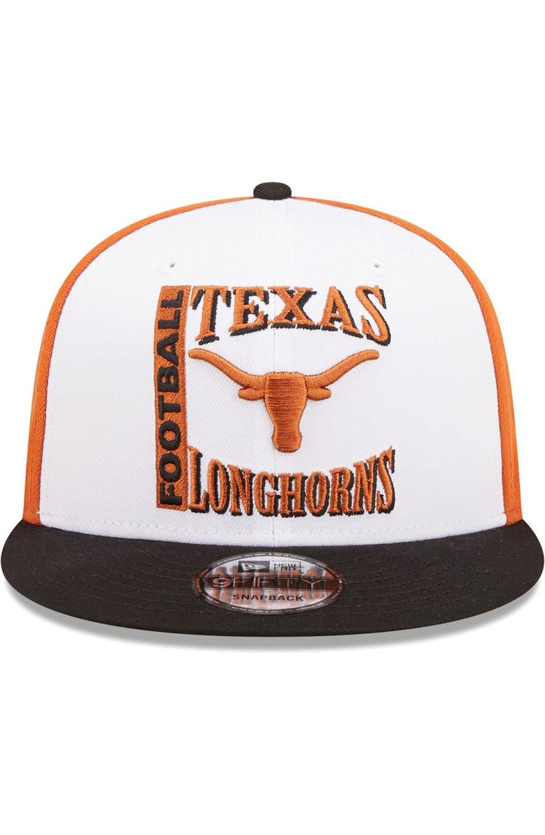 New Era Men's New Era White/Texas Orange Texas Longhorns Retro Sport 9FIFTY Snapback Hat, Alternate, color, 