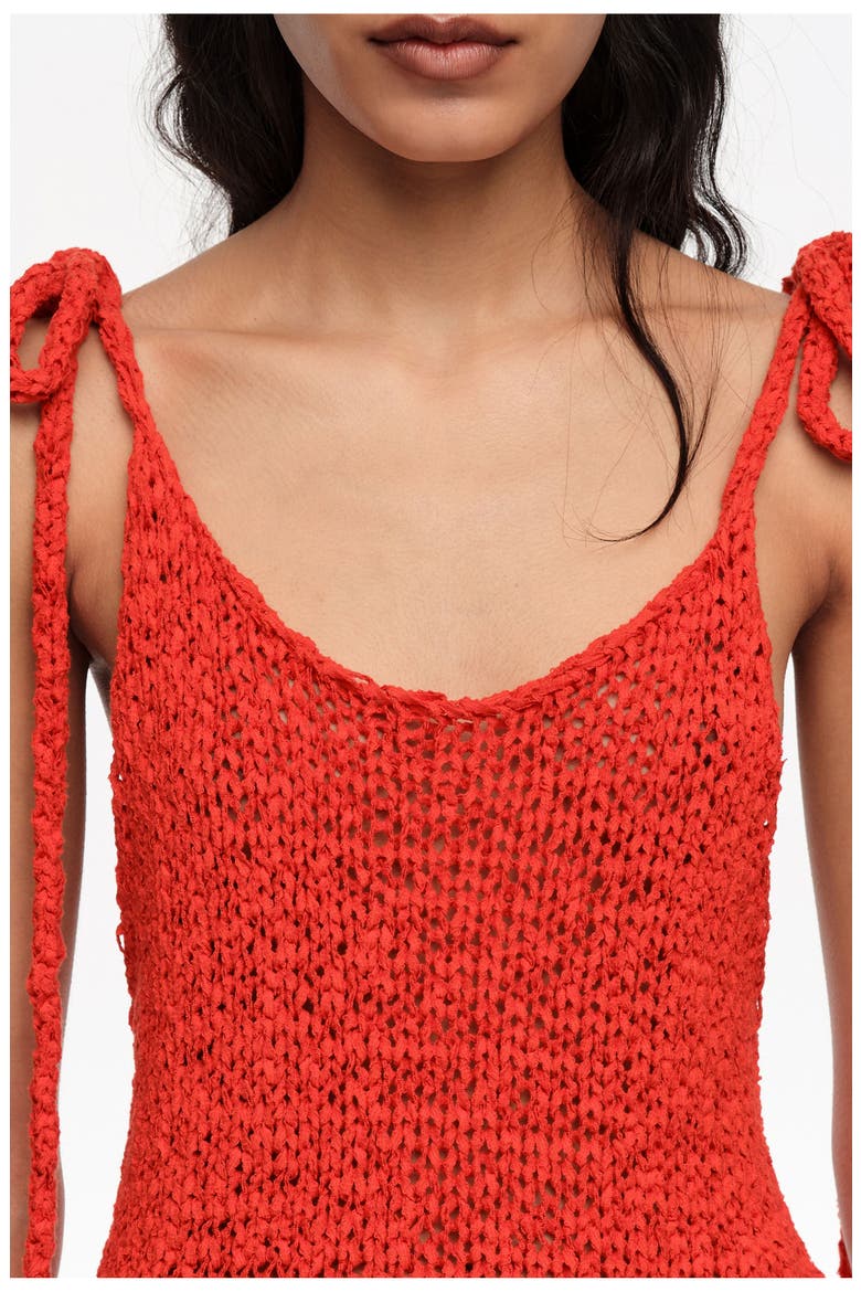 Bow Strap Sweater, Alternate, color, RED
