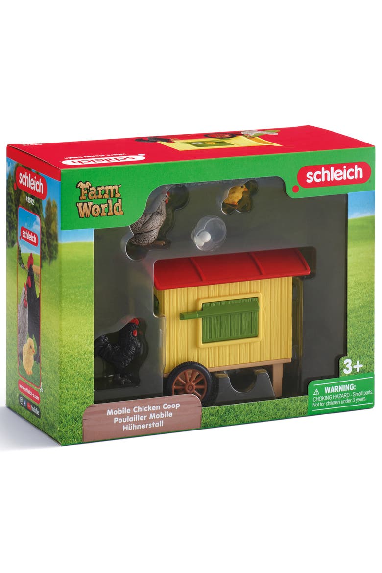 Farm World Mobile Chicken Coop 6 Piece Toy Playset, Alternate, color, Multicolored