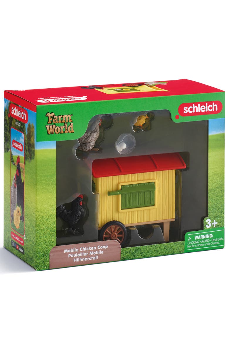 Schleich Farm World Mobile Chicken Coop 6 Piece Toy Playset, Alternate, color, Multicolored