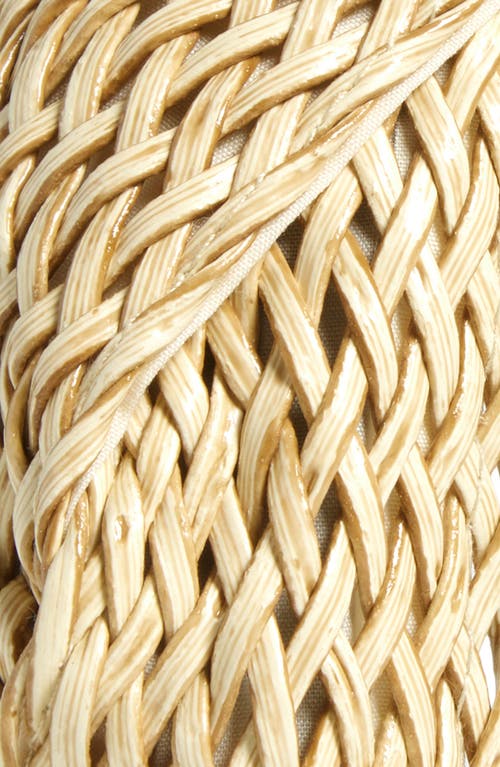 Lele Sadoughi Marlene Rattan Turban Headband In Natural