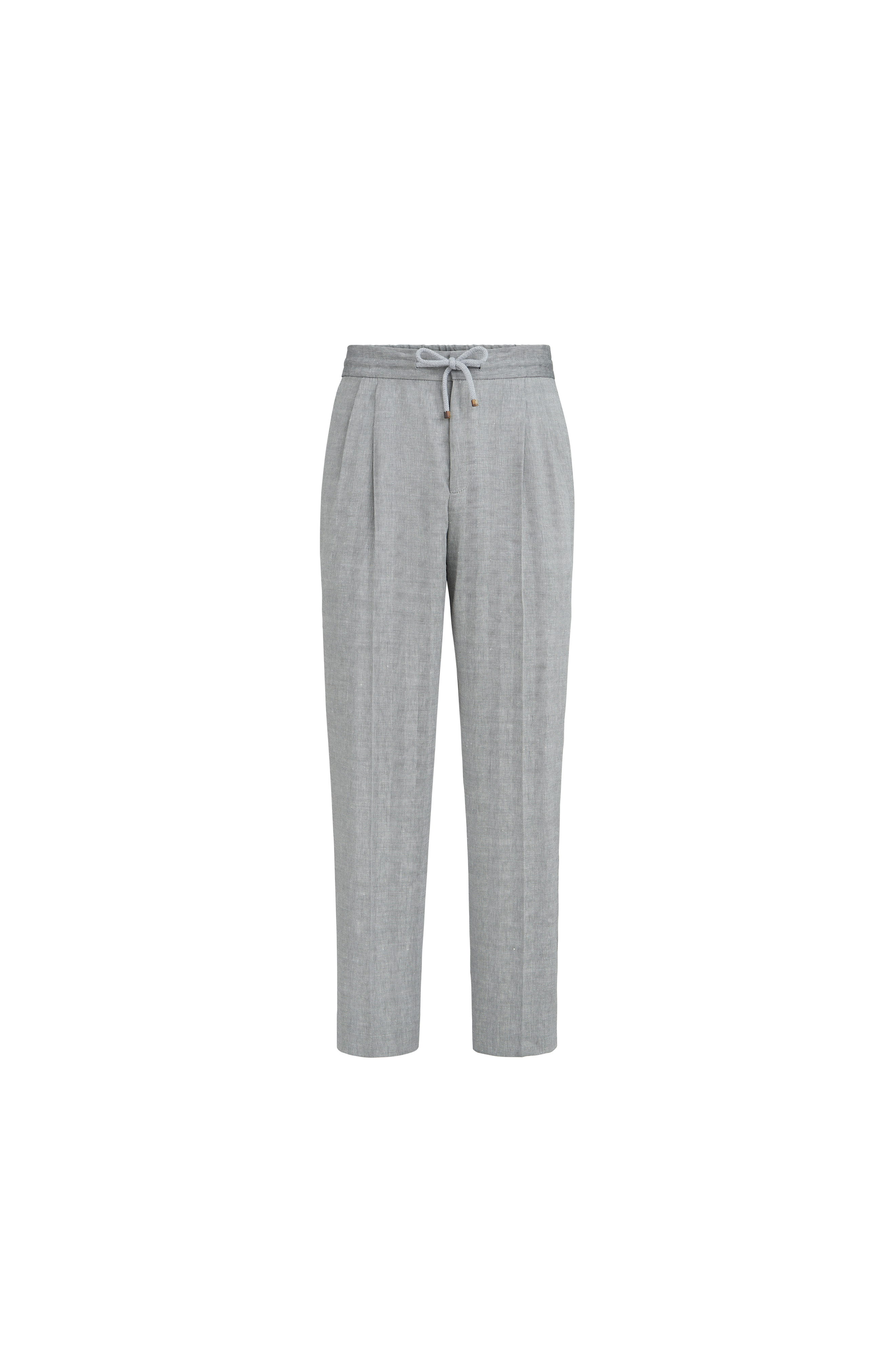 Trousers with drawstring and double pleats - image 4
