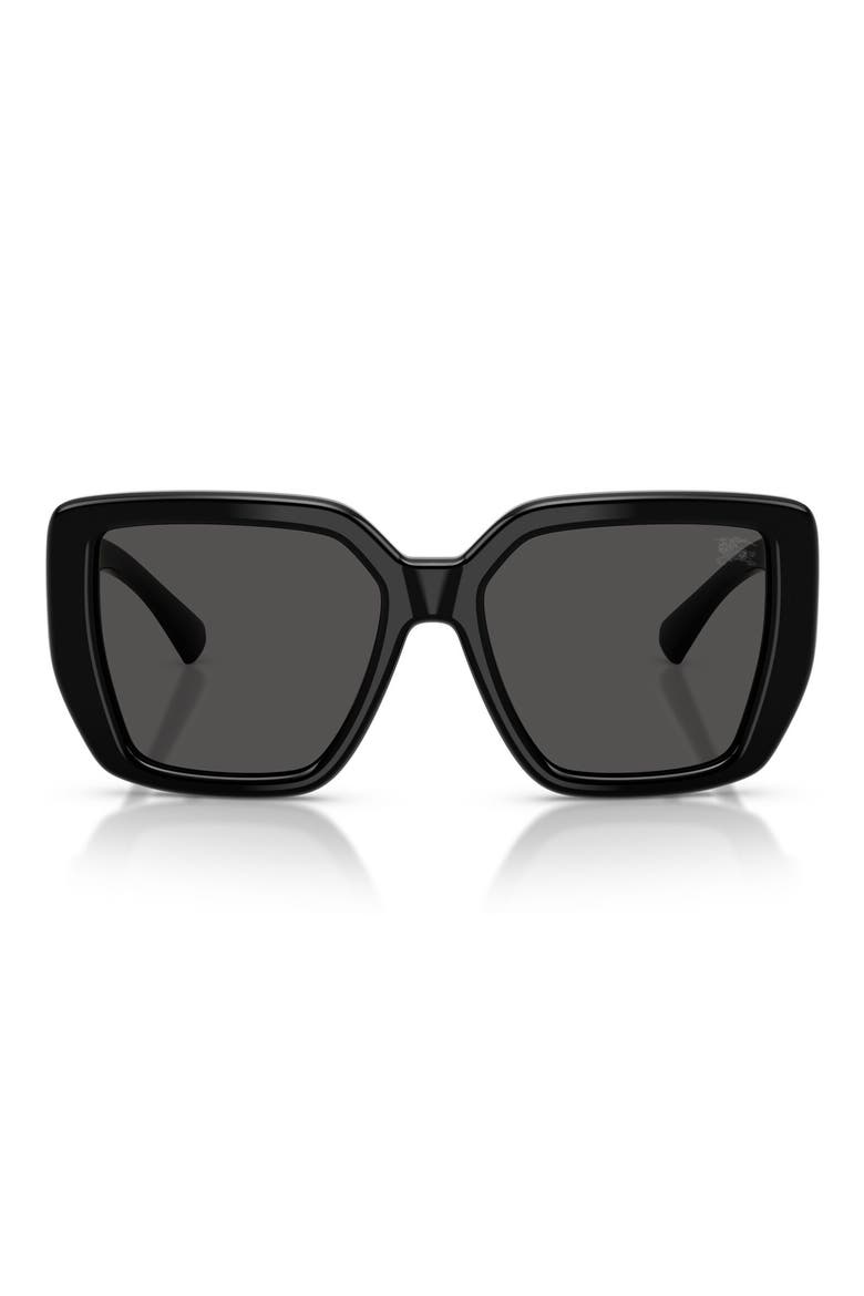 54mm Square Sunglasses, Main, color, BLACK / DARK GREY