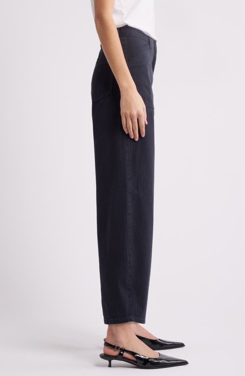 Moussy Vintage Crotona Utility Cotton Ankle Pants In Navy
