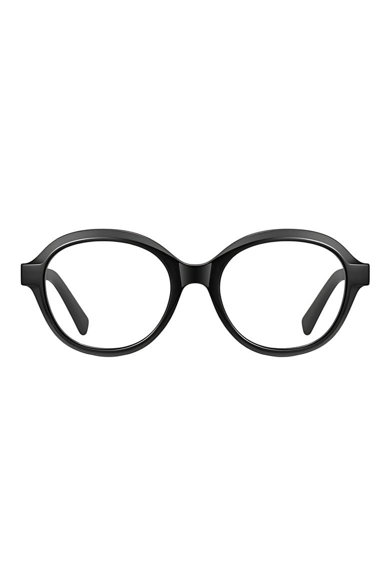Hollis 50mm Round Blue Light Blocking Glasses, Main, color, BLACK / CLEAR