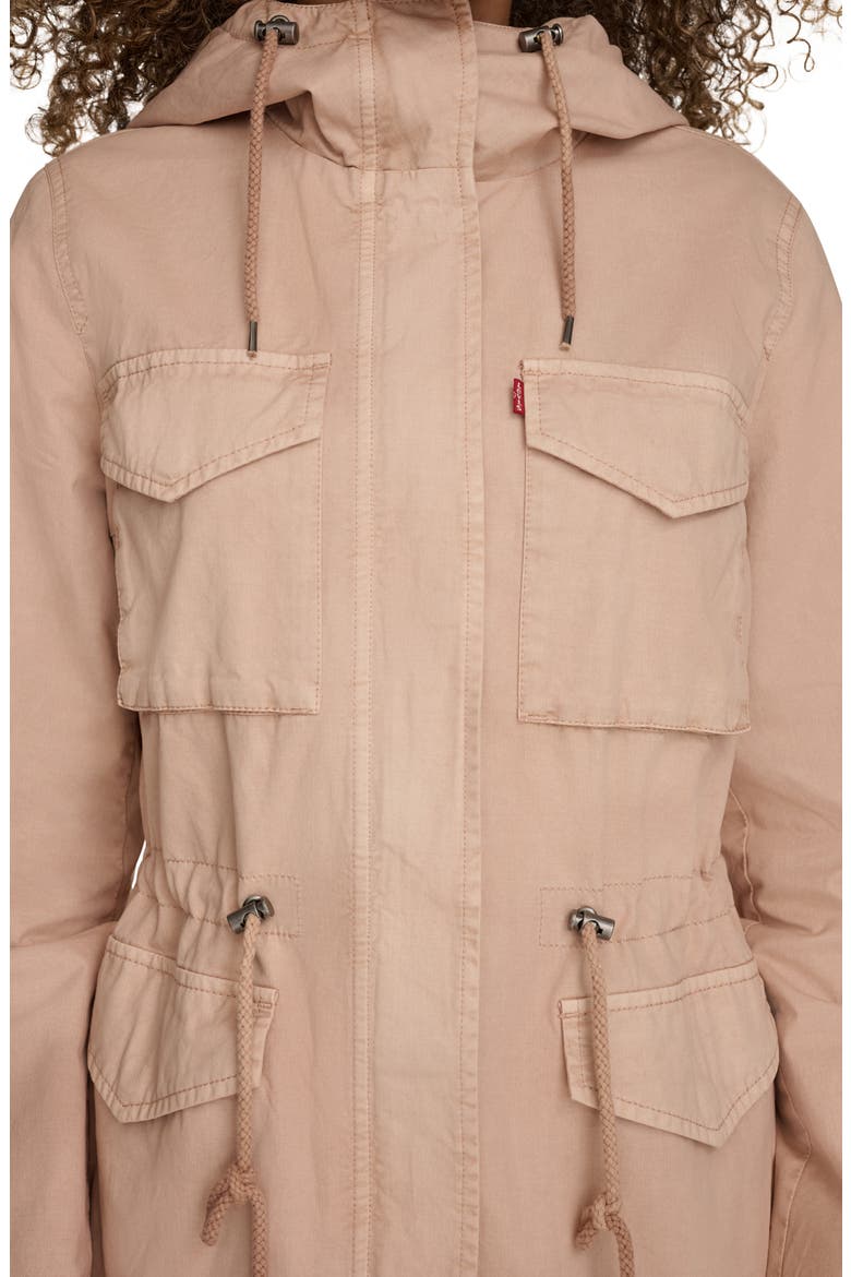 Military Four-Pocket Zip Hooded Jacket, Alternate, color, LIGHT PINK
