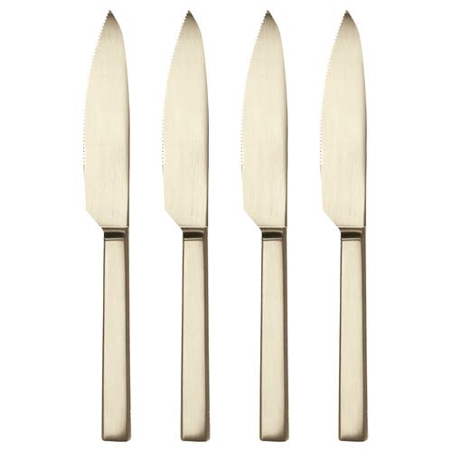 Mepra Stile Steak Knives Set In Gold
