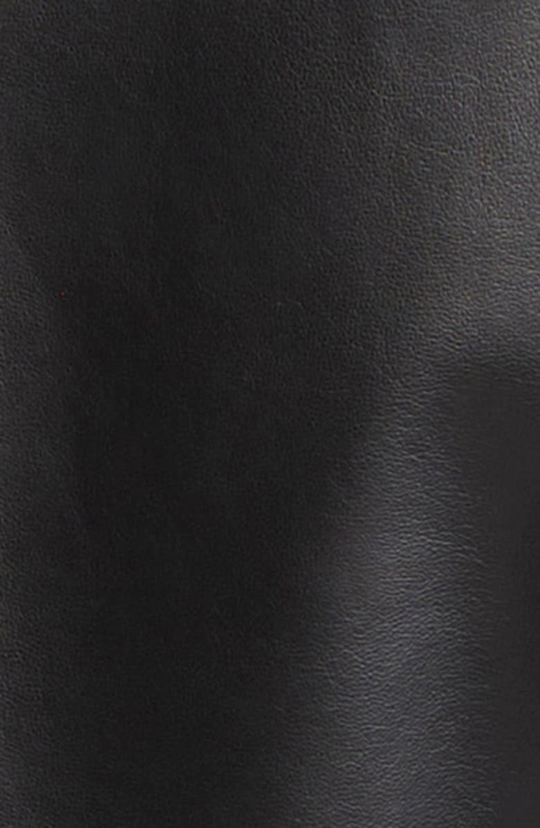 Emporio Armani Velvet Trim Leather Jacket, Alternate, color,