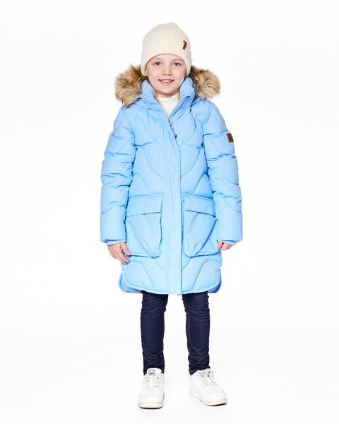 Long Wavy Quilt Puffy Winter Coat (Toddler & Little Kid)