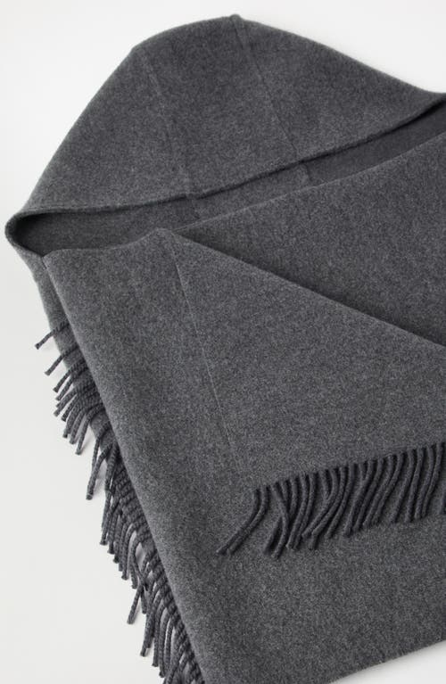 Brunello Cucinelli Wool-cashmere Hooded Scarf In Lead