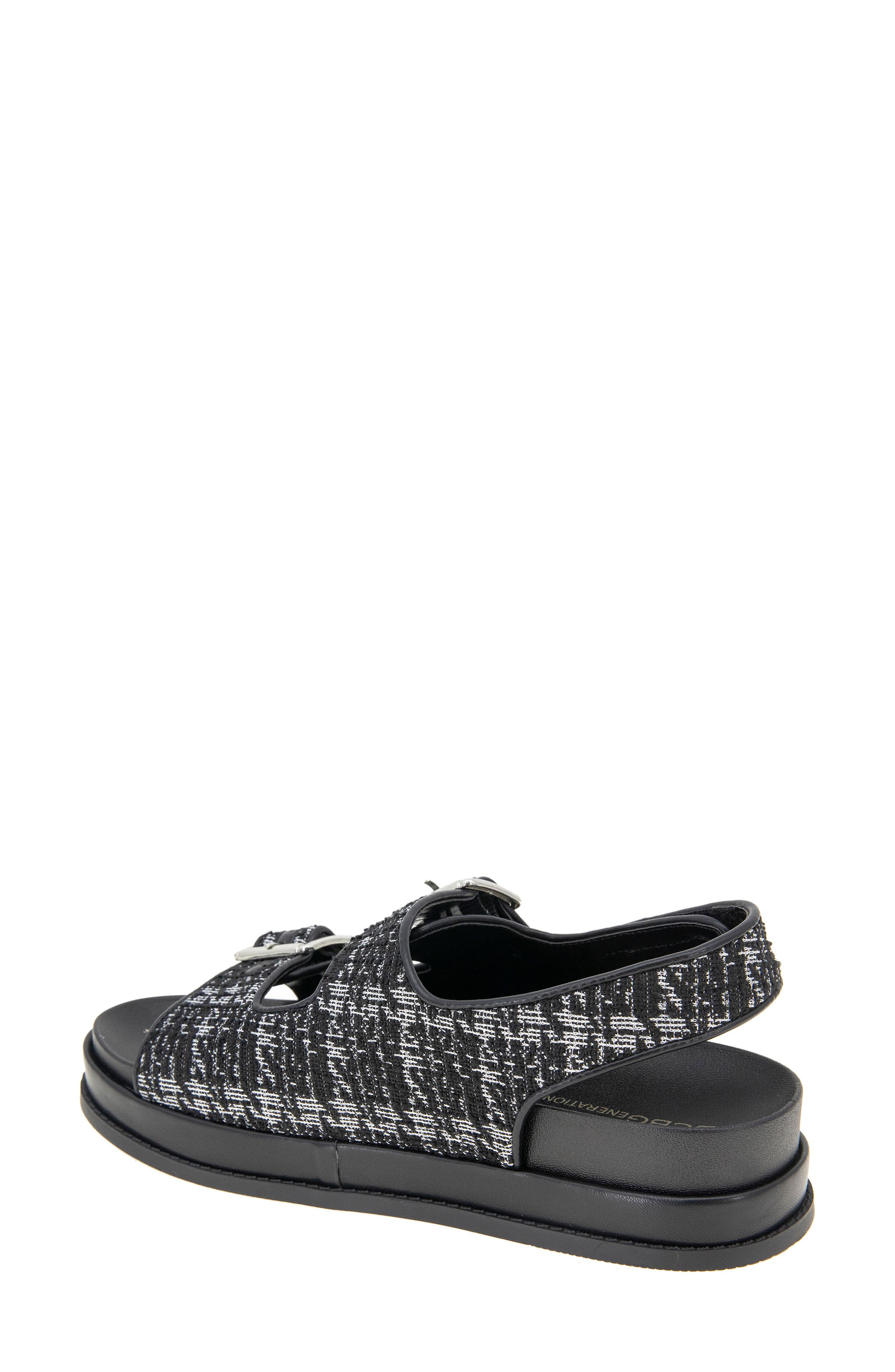 Beena Platform Sandal, Alternate, color, BLACK-WHITE BOUCLE