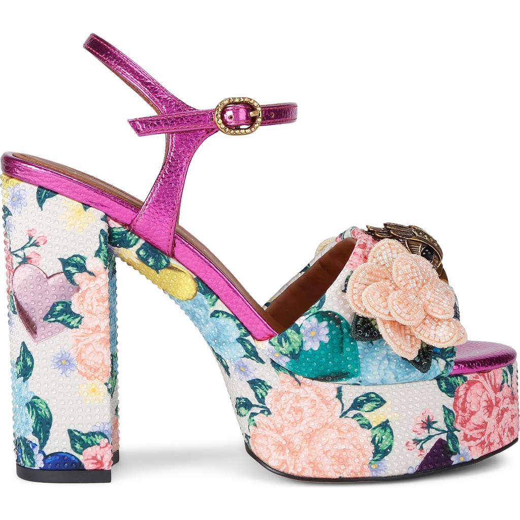 Kurt Geiger London Kensington Ankle Strap Platform Sandal In Multi