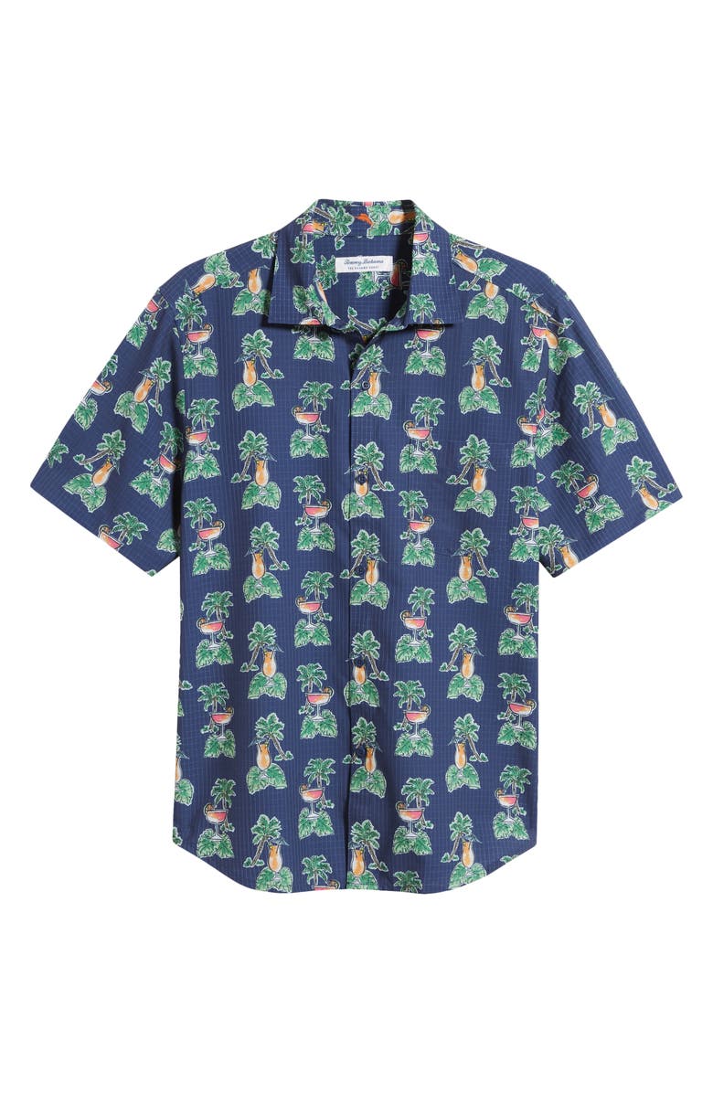 Tommy Bahama Bahama Coast Cocktail Nation Short Sleeve Stretch Button-Up Shirt, Alternate, color, 