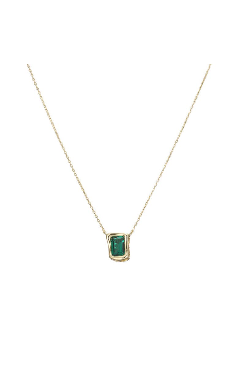 BY ADINA EDEN Emerald Green Curved Bezel Pendant Necklace, Main, color, Emerald Green