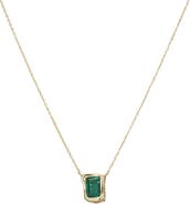 BY ADINA EDEN Emerald Green Curved Bezel Pendant Necklace