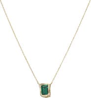 BY ADINA EDEN Emerald Green Curved Bezel Pendant Necklace