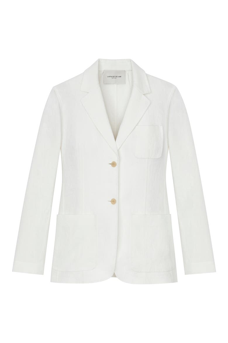 Three-Pocket Linen Blazer, Alternate, color, WHITE