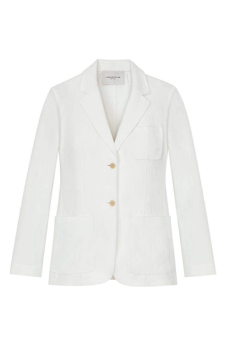 Lafayette 148 New York Three-Pocket Linen Blazer, Alternate, color, White